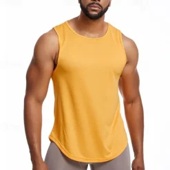 Men's Workout Tank Top Running Tank Top Gym Tank Top Sleeveless Vest / Gilet Casual Athleisure Breathable Quick Dry Soft Gym Workout Running Walking Sportswear Activewear Solid Colored Peacock Blue