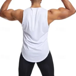 Men's Workout Tank Top Running Tank Top Gym Tank Top Sleeveless Vest / Gilet Casual Athleisure Breathable Quick Dry Soft Gym Workout Running Walking Sportswear Activewear Solid Colored Peacock Blue