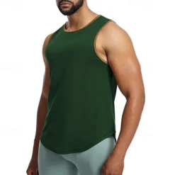 Men's Workout Tank Top Running Tank Top Gym Tank Top Sleeveless Vest / Gilet Casual Athleisure Breathable Quick Dry Soft Gym Workout Running Walking Sportswear Activewear Solid Colored Peacock Blue