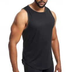 Men's Workout Tank Top Running Tank Top Gym Tank Top Sleeveless Vest / Gilet Casual Athleisure Breathable Quick Dry Soft Gym Workout Running Walking Sportswear Activewear Solid Colored Peacock Blue