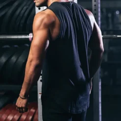 Men's Workout Tank Top Running Tank Top Gym Tank Top Sleeveless Vest / Gilet Casual Athleisure Cotton Breathable Quick Dry Soft Gym Workout Running Walking Sportswear Activewear Solid Colored Dark