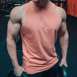 Men's Workout Tank Top Running Tank Top Gym Tank Top Sleeveless Vest / Gilet Casual Athleisure Cotton Breathable Quick Dry Soft Gym Workout Running Walking Sportswear Activewear Solid Colored Dark