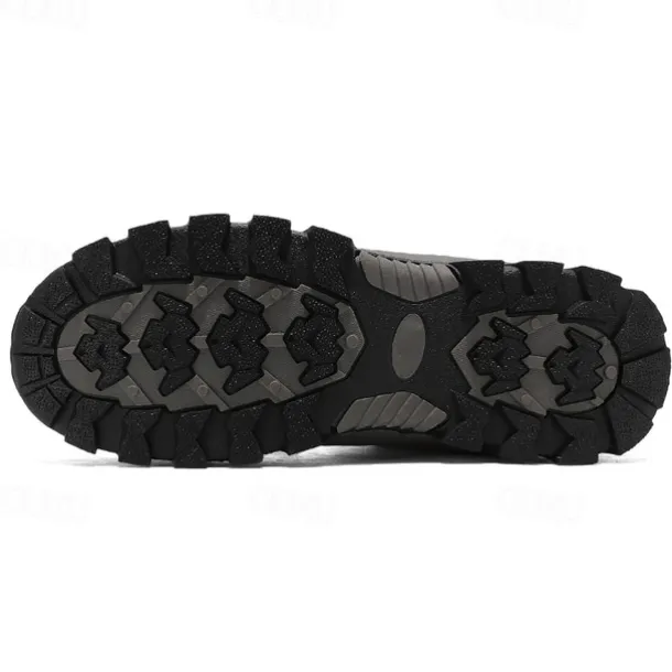 Men's Yellow Hiking Boots with Fur Lining – Waterproof Outdoor Winter Shoes with Anti-Slip Rugged Soles