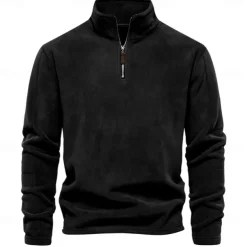 Men's Zip Hoodie Sweatshirt Quarter Zip Sweatshirt Black Blue Brown Green Khaki Half Zip Plain Sports & Outdoor Casual Daily non-printing Active Cool Casual Spring & Fall Autumn / Fall Clothing