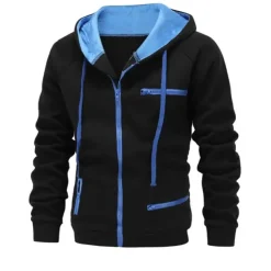 Men's Zip Up Hoodie Zip Up Hoodies Black White Wine Camel Dark Gray Hooded Color Block Zip Up Pocket Sports & Outdoor Daily Sports Polyester Streetwear Cool Casual Spring & Fall Clothing Apparel