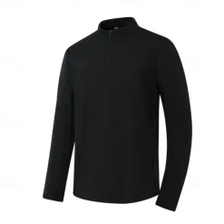 Men's Zip Up Hoodies Quarter Zip Sweatshirt Black Light Green Dark Gray Beige Standing Collar Plain Cool Casual Athletic Clothing Apparel Hoodies Sweatshirts Long Sleeve