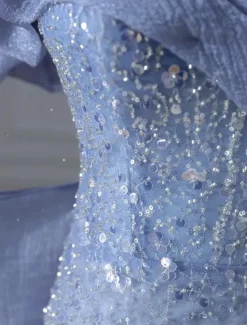 Mermaid / Trumpet Party Dresses Sequin Lace Elegant Dress Wedding Wedding Guest Court Train Pleat Off Shoulder V Neck Organza with Bow