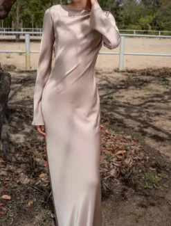 Mermaid / Trumpet Party Dresses Elegant Dress Wedding Wedding Guest Floor Length Long Sleeve Off Shoulder Polyester Backless with Strappy Derby Dresses