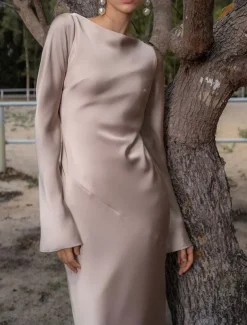 Mermaid / Trumpet Party Dresses Elegant Dress Wedding Wedding Guest Floor Length Long Sleeve Off Shoulder Polyester Backless with Strappy Derby Dresses