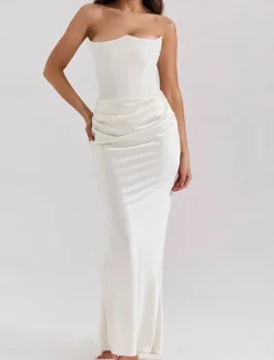 Mermaid / Trumpet Quinceanera Dresses Elegant Dress Wedding Wedding Guest Floor Length Sleeveless Strapless Spandex Backless with Ruched