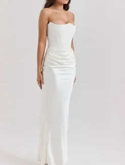 Mermaid / Trumpet Quinceanera Dresses Elegant Dress Wedding Wedding Guest Floor Length Sleeveless Strapless Spandex Backless with Ruched