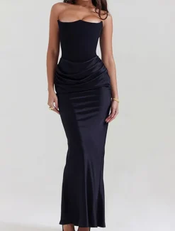 Mermaid / Trumpet Quinceanera Dresses Elegant Dress Wedding Wedding Guest Floor Length Sleeveless Strapless Spandex Backless with Ruched