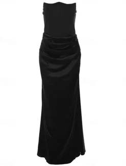 Mermaid / Trumpet Quinceanera Dresses Elegant Dress Wedding Wedding Guest Floor Length Sleeveless Strapless Spandex Backless with Ruched