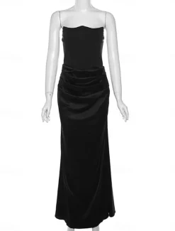 Mermaid / Trumpet Quinceanera Dresses Elegant Dress Wedding Wedding Guest Floor Length Sleeveless Strapless Spandex Backless with Ruched