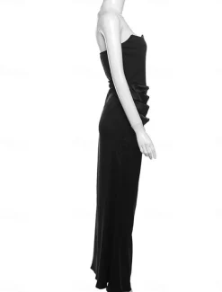 Mermaid / Trumpet Quinceanera Dresses Elegant Dress Wedding Wedding Guest Floor Length Sleeveless Strapless Spandex Backless with Ruched