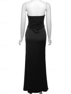 Mermaid / Trumpet Quinceanera Dresses Elegant Dress Wedding Wedding Guest Floor Length Sleeveless Strapless Spandex Backless with Ruched