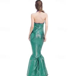 Mermaid Halloween Cosplay Costume Outfits Masquerade Carnival Costume Mermaid and Trumpet Gown Slip Adults' Women's Masquerade Mardi Gras Party Halloween Masquerade Easy Halloween Costumes Dress Up