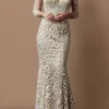 Mermaid Mother of the Bride Dress Wedding Guest Elegant Sweetheart Floor Length Lace 3/4 Length Sleeve with Lace free custom size