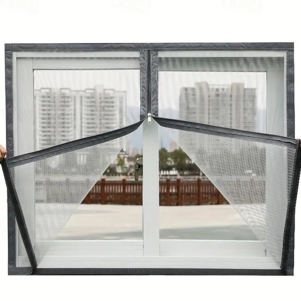 Mesh Screen Mosquito Nets For Windows, Summer Insect-proof Curtains, Removable Household Screen Doors, Invisible Custom Zipper Mosquito Nets Adjustable Screen Window