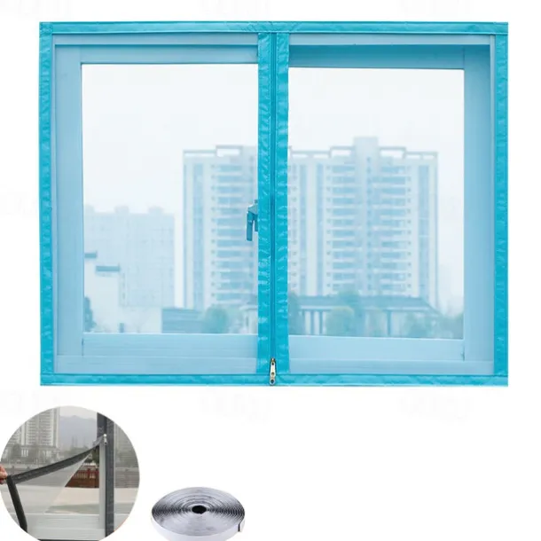 Mesh Screen Mosquito Nets For Windows, Summer Insect-proof Curtains, Removable Household Screen Doors, Invisible Custom Zipper Mosquito Nets Adjustable Screen Window