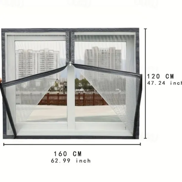 Mesh Screen Mosquito Nets For Windows, Summer Insect-proof Curtains, Removable Household Screen Doors, Invisible Custom Zipper Mosquito Nets Adjustable Screen Window