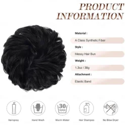 Messy Bun Hair Piece Hair Bun Scrunchies Synthetic Wavy Curly Chignon Ponytail Hair Extensions Thick Updo Hairpieces for Women Girls Kids 1PCS