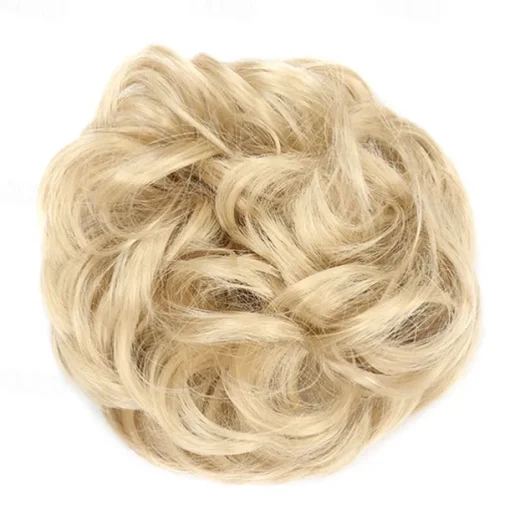 Messy Bun Hair Piece Hair Bun Scrunchies Synthetic Wavy Curly Chignon Ponytail Hair Extensions Thick Updo Hairpieces for Women Girls Kids 1PCS