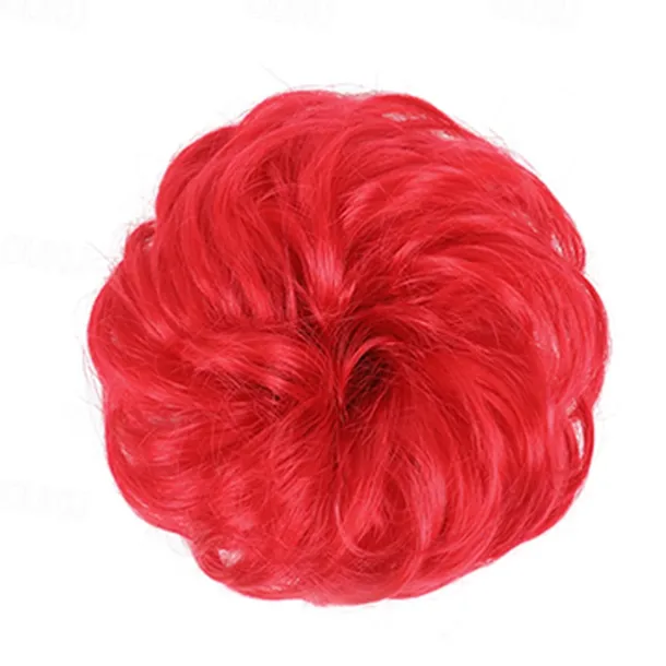 Messy Bun Hair Piece Hair Bun Scrunchies Synthetic Wavy Curly Chignon Ponytail Hair Extensions Thick Updo Hairpieces for Women Girls Kids 1PCS