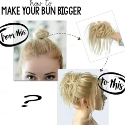 Messy Bun Hair Piece Scrunchie Extension Tousled Updo Wavy Curly Hairpieces Synthetic Chignon for Women Girls