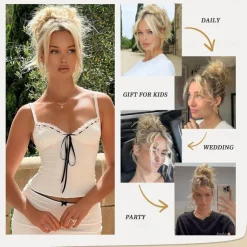 Messy Bun Hair Piece Scrunchie Extension Tousled Updo Wavy Curly Hairpieces Synthetic Chignon for Women Girls