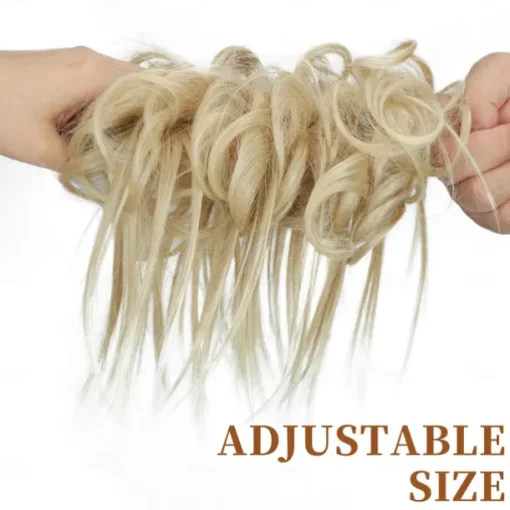 Messy Bun Hair Piece Scrunchie Extension Tousled Updo Wavy Curly Hairpieces Synthetic Chignon for Women Girls