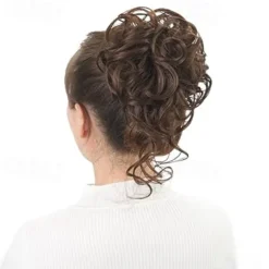 Messy Bun Hair Piece, Super Long Tousled Updo Hair Bun Extensions Wavy Hair Wrap Ponytail Hairpieces Hair Scrunchies with Elastic Hair Pieces for Women Girls