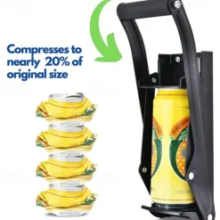 Metal Can Crusher Wall Mounted Thicker Metal Arms Heavy Duty Aluminum Can Crushers for Recycling 16oz Plastic Bottle Soda Can Smasher + 4 Mounting Screws