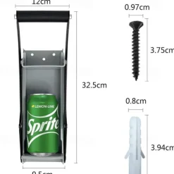 Metal Can Crusher Wall Mounted Thicker Metal Arms Heavy Duty Aluminum Can Crushers for Recycling 16oz Plastic Bottle Soda Can Smasher + 4 Mounting Screws