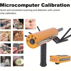 Metal Detector 30m Depth 1200m Range 6 Antenna Highly Accurate Metal Pinpointer Handheld Golden Diamond Miner Detector Metal Finding Detector Remote Search Underground Metal Device for Silvery Copper