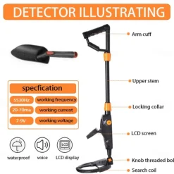 Metal Detector MD-1008A Advanced Kid's Gold Finder Treasure Hunter Pro Detector