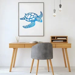 Metal Sea Turtle Ornament Beach Theme Decor Wall Art Decorations Wall Hanging Beach Sculpture Metal Farmhouse Turtle Wall Art for Home Garden