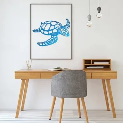 Metal Sea Turtle Ornament Beach Theme Decor Wall Art Decorations Wall Hanging Beach Sculpture Metal Farmhouse Turtle Wall Art for Home Garden