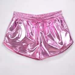 Metallic 1980s Shiny Latex Patent Shorts PU Leather Fancy Dress Women's Masquerade Party Bachelorette Party Pride Parade Adults' Shorts