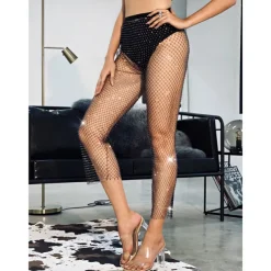 Metallic Sparkle Sexy Pants Sheer Mesh Rhinestone Cover Up Disco Fancy Dress Women's Carnival Party Club Pride Parade Adults' Pants