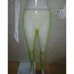 Metallic Sparkle Sexy Pants Sheer Mesh Rhinestone Cover Up Disco Fancy Dress Women's Carnival Party Club Pride Parade Adults' Pants