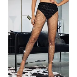 Metallic Sparkle Sexy Pants Sheer Mesh Rhinestone Cover Up Disco Fancy Dress Women's Carnival Party Club Pride Parade Adults' Pants