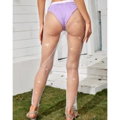 Metallic Sparkle Sexy Pants Sheer Mesh Rhinestone Cover Up Disco Fancy Dress Women's Carnival Party Club Pride Parade Adults' Pants