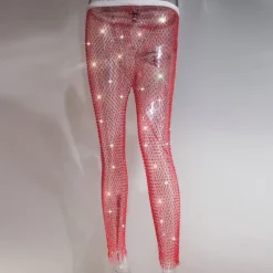 Metallic Sparkle Sexy Pants Sheer Mesh Rhinestone Cover Up Disco Fancy Dress Women's Carnival Party Club Pride Parade Adults' Pants