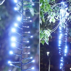 Meteor Shower Rain Lights Outdoor Christmas Hanging Firecracker String Light Snow Falling Raindrop Icicle Fairy Lights for Xmas Tree Garden Decor AC110V -220V EU US Plug Upgrade