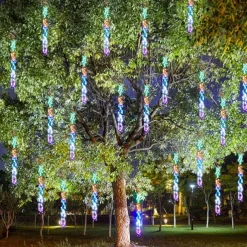 Meteor Shower Rain Lights Outdoor Christmas Hanging Firecracker String Light Snow Falling Raindrop Icicle Fairy Lights for Xmas Tree Garden Decor AC110V -220V EU US Plug Upgrade