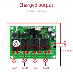 433Mhz Universal Wireless Remote Control Switch DC 12V 4CH relay Receiver Module with 4 Channel RF Remote