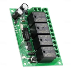 433Mhz Universal Wireless Remote Control Switch DC 12V 4CH relay Receiver Module with 4 Channel RF Remote