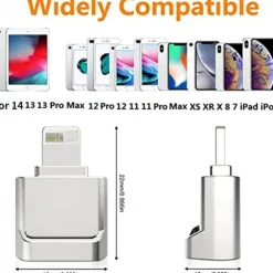 Micro SD Card Reader Converter Suitable For IPhone IPadOTG To Micro SD/TF Card Reader Viewer Adapter Memory Card Reading For IPhone 14/13/12/Pro/11/X/XR/Max/8 Support IOS 13 And ExFAT & FAT32