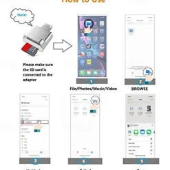 Micro SD Card Reader Converter Suitable For IPhone IPadOTG To Micro SD/TF Card Reader Viewer Adapter Memory Card Reading For IPhone 14/13/12/Pro/11/X/XR/Max/8 Support IOS 13 And ExFAT & FAT32